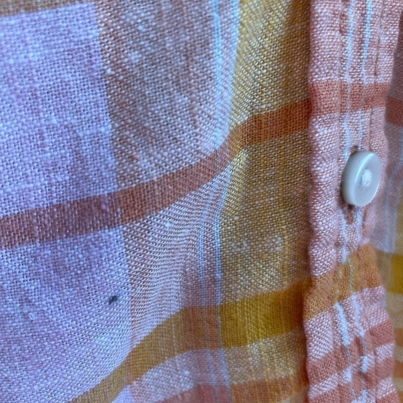 NWOT American Eagle linen oversized plaid beach resort top. Size Medium. - Picture 7 of 7